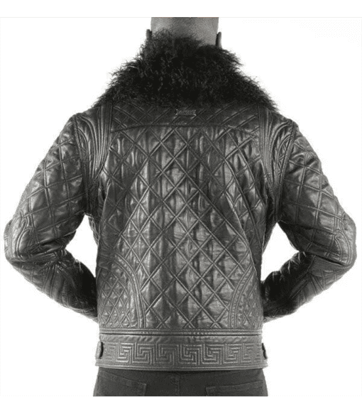 Pelle Pelle Grey Quilted Fur Collar Jacket | Men Jacket