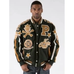 Pelle Pelle Men Dark Green Wool Varsity Jacket