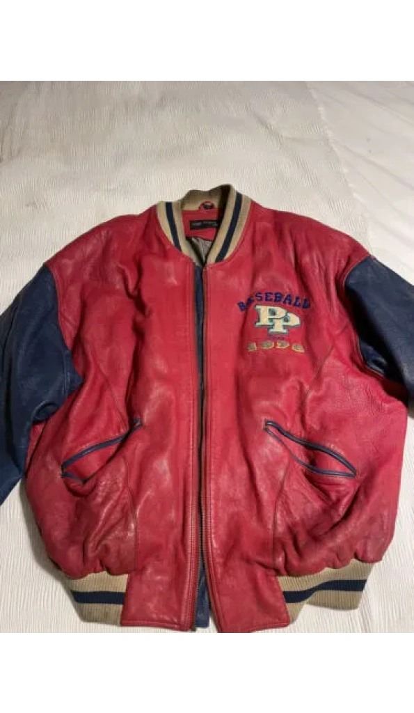 Pelle Pelle Baseball Champion Red Leather Jacket