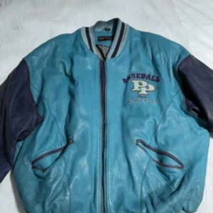 Pelle Pelle Baseball Champion Blue Leather Jacket
