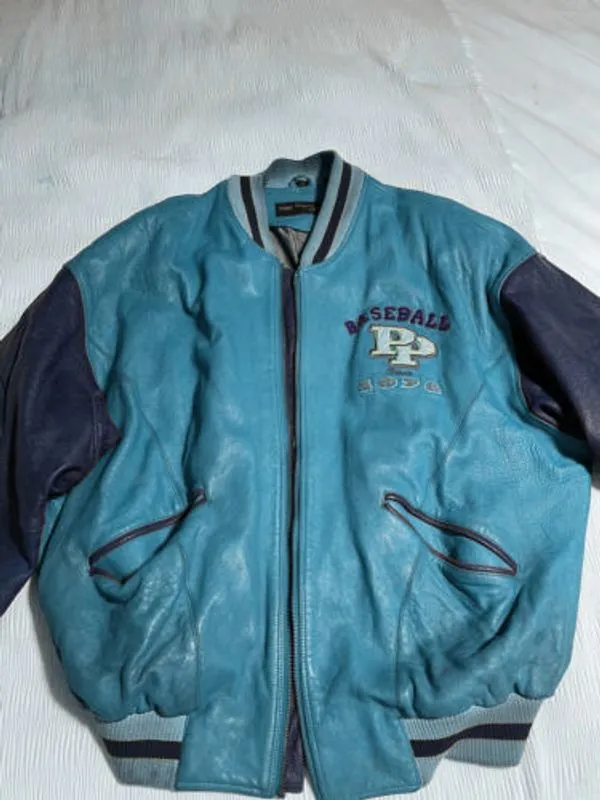 Pelle Pelle Baseball Champion Blue Leather Jacket