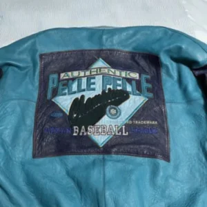 Pelle Pelle Baseball Champion Blue Leather Jacket view 2