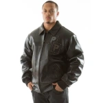 Pelle Pelle Men Black Jeweled Leather Jacket