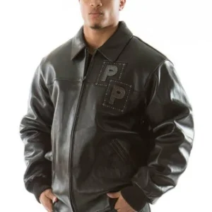Pelle Pelle Men Black Jeweled Leather Jacket