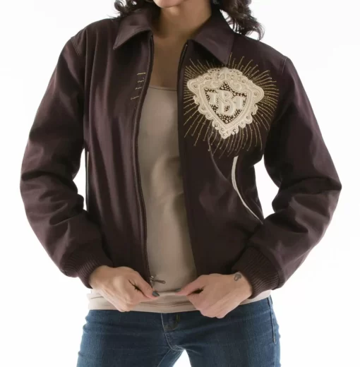 Pelle Pelle Dark Maroon Women Wool Jacket | MB Jacket