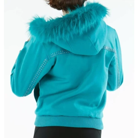 Pelle Pelle Women Cyan Fur Hood Wool Jacket