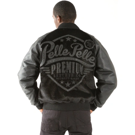 Pelle Pelle Black Leather Wool 1978 Jacket