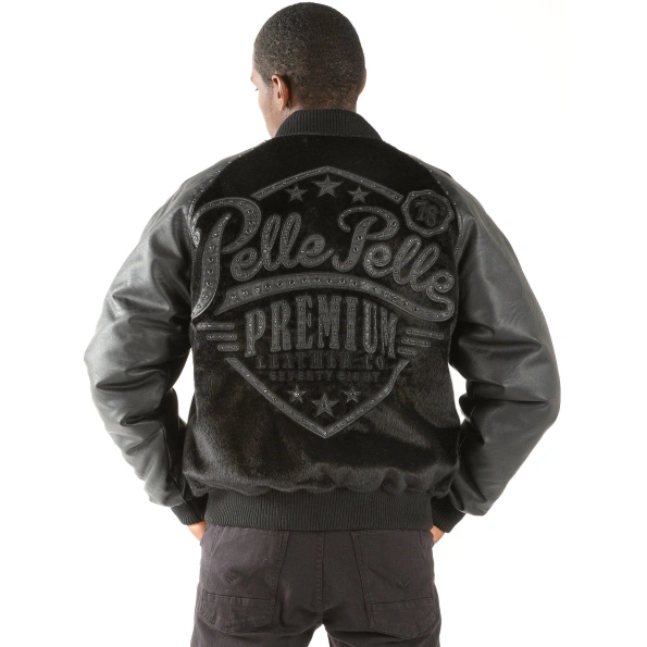 Pelle Pelle Black Leather Wool 1978 Jacket