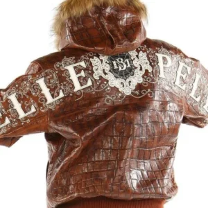 Pelle Pelle Brown Shoulder Crest MB Jacket | Fur Hood Jacket view 2