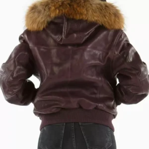 Pelle Pelle Women Purple Fur Hood Jacket