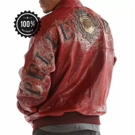 Pelle Pelle Red Shoulder Crest Leather Jacket