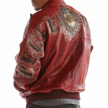 Pelle Pelle Red Shoulder Crest Leather Jacket