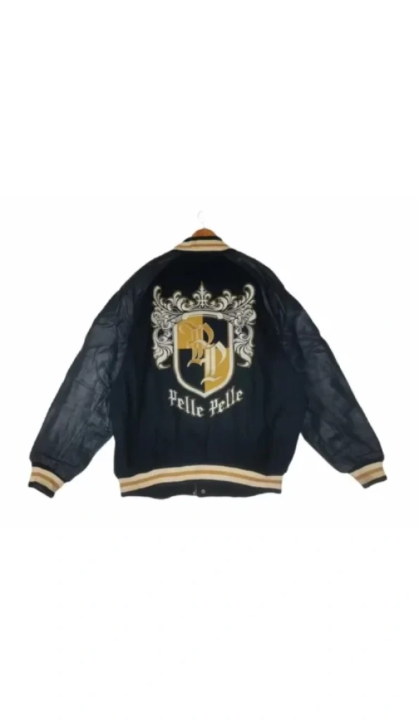 Pelle Pelle Black Varsity Wool Leather Jacket