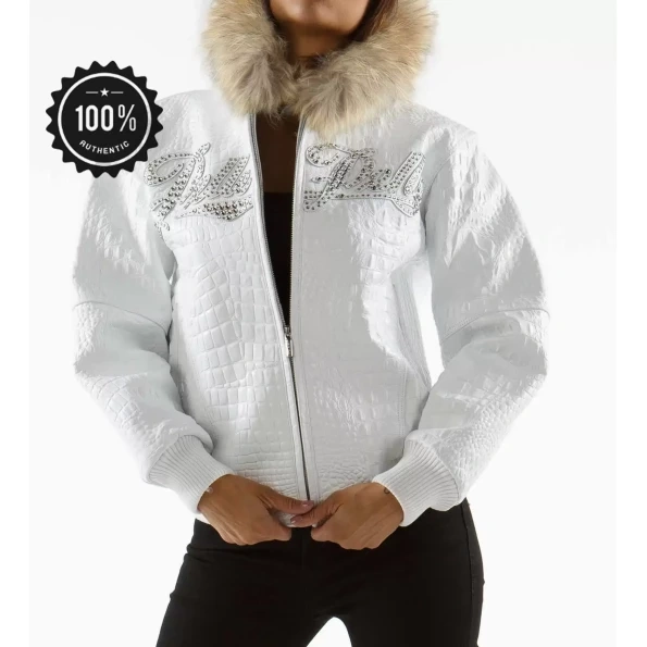 Pelle Pelle Women Encrusted White Jacket