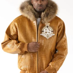 Pelle Pelle Light Brown MB Leather Jacket | Fur Hood Jacket