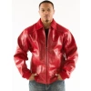 Pelle Pelle Men Red Plush Leather Jacket