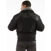 Pelle Pelle Black Gator Studs Wool Jacket