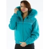 Pelle Pelle Women Cyan Fur Hood Wool Jacket