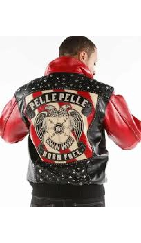 Born Free Pelle Pelle Black Red Jacket