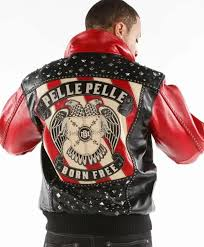 Born Free Pelle Pelle Black Red Jacket