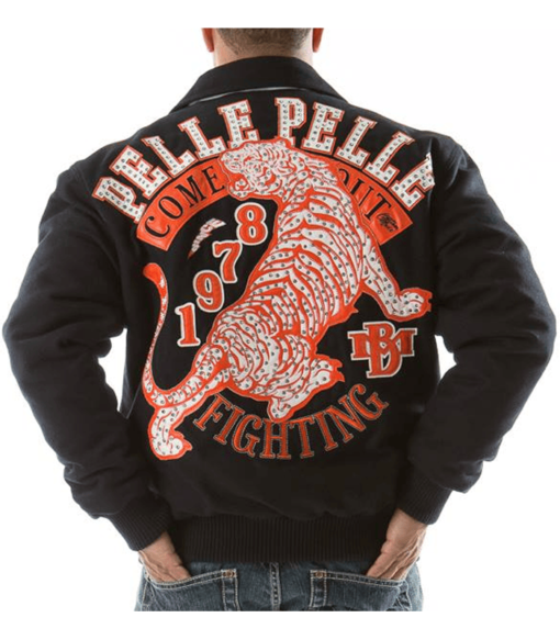 Pelle Pelle Tiger Navy Blue Wool Jacket