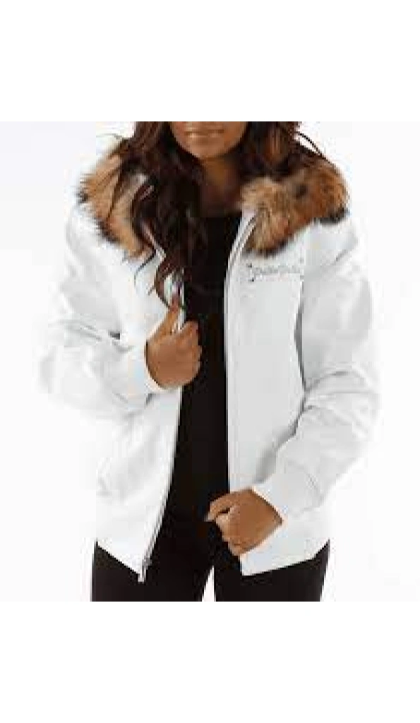 Pelle Pelle Women White Hooded Jacket