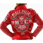 Pelle Pelle Red Studded Varsity Jacket