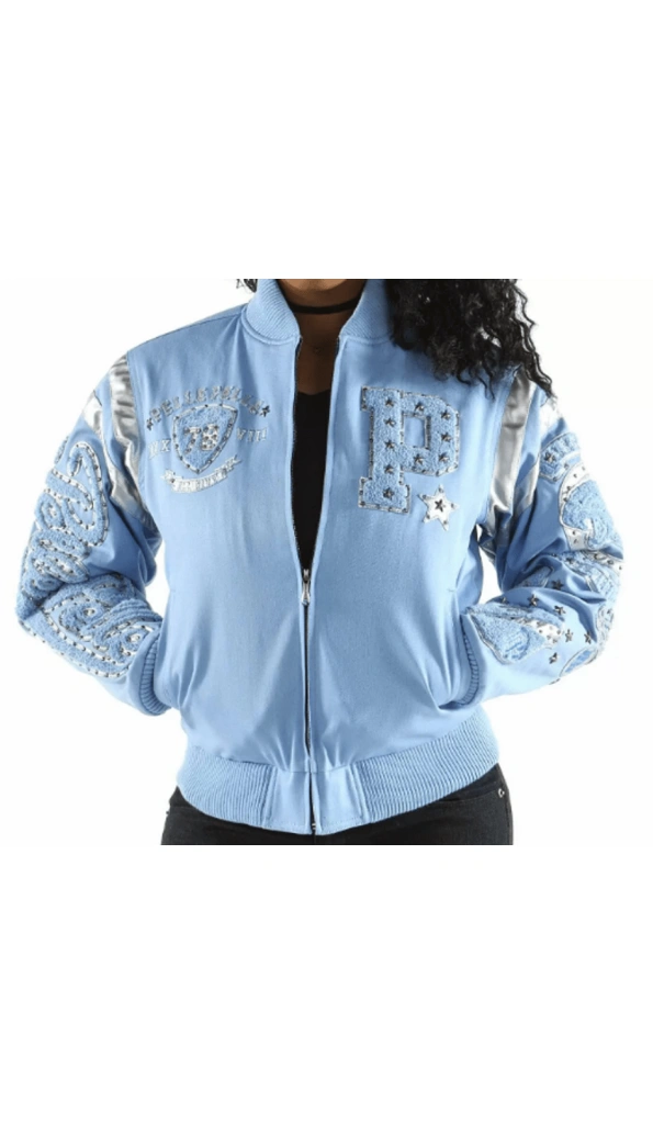Pelle Pelle Blue Patches Varsity Jacket