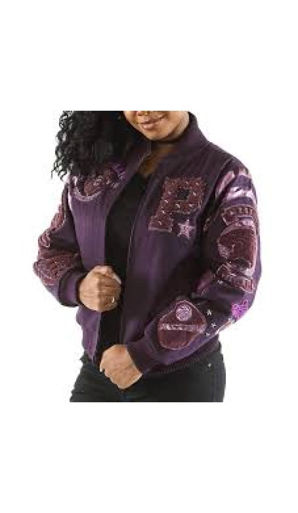 Pelle Pelle Purple Crest Varsity Jacket