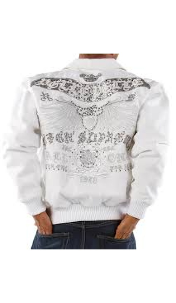 Pelle Pelle Studded Wool Fur Hood Jacket | Red White & True