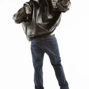 Classic Pelle Pelle Black Dragon Print Leather Jacket view 3