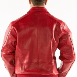 Pelle Pelle Men Red Plush Leather Jacket view 3