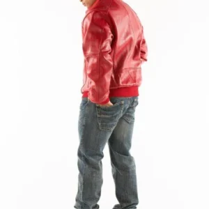 Pelle Pelle Men Red Plush Leather Jacket view 2