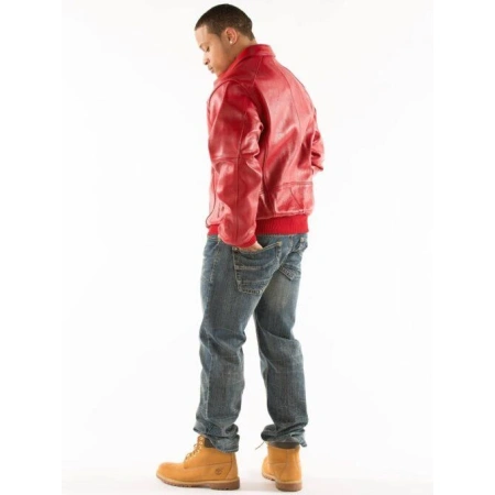 Pelle Pelle Men Red Plush Leather Jacket