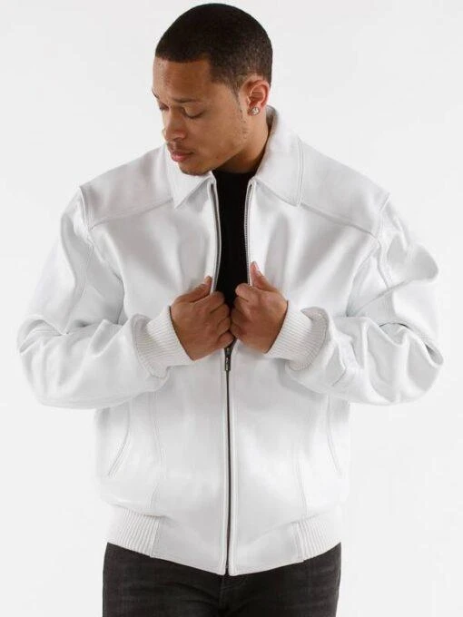 Pelle Pelle Men White Plush Leather Jacket view 2