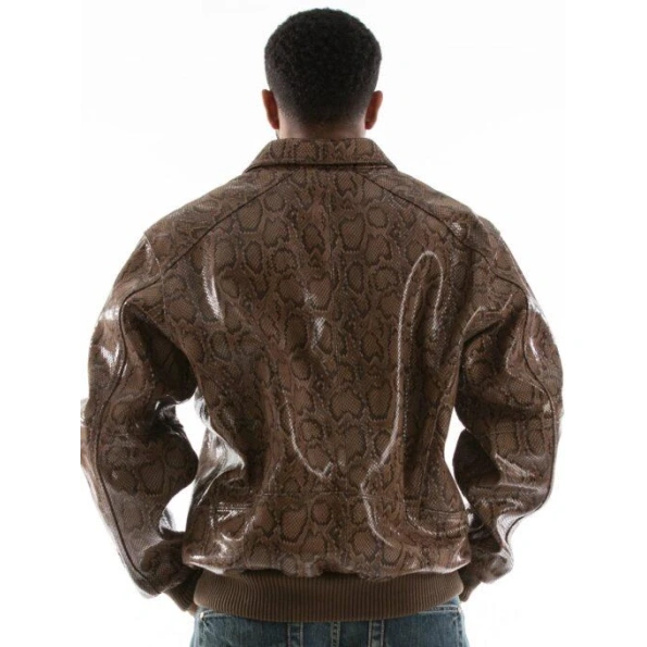 Pelle Pelle Python Print Shiny Brown Jacket