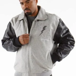 Pelle Pelle Grey MC Leather Wool Jacket