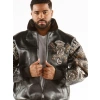 Pelle Pelle Black Dragon Print Leather Jacket