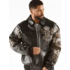 Pelle Pelle Black Dragon Print Leather Jacket