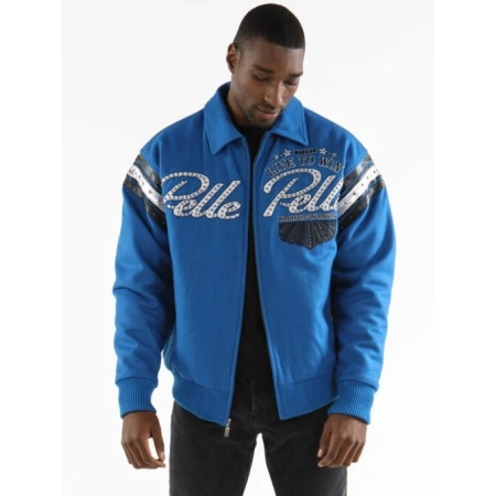 Pelle Pelle Men Live To Win Blue MB Jacket