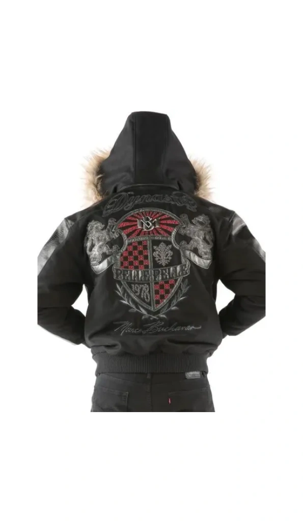 Pelle Pelle Men Dynasty Black Wool Jacket | Fur Hood Jacket
