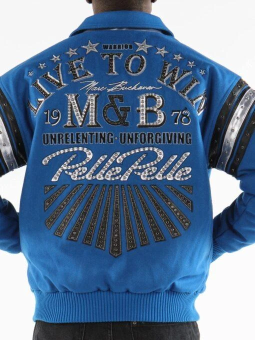 Pelle Pelle Men Live To Win Blue MB Jacket view 3