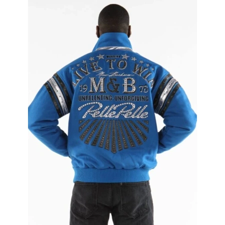 Pelle Pelle Men Live To Win Blue MB Jacket