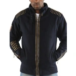 Pelle Pelle Navy Blue Studded Wool Jacket