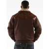 Pelle Pelle Brown Gator Studs Wool Jacket