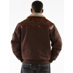 Pelle Pelle Brown Gator Studs Wool Jacket