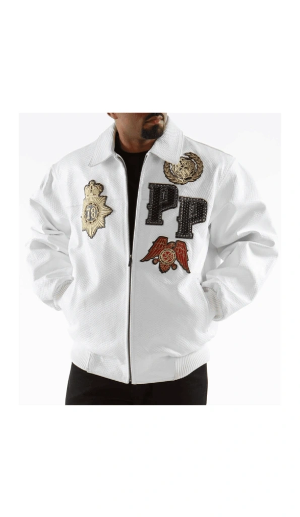 Pelle Pelle White Patched Leather Jacket | Men Jacket