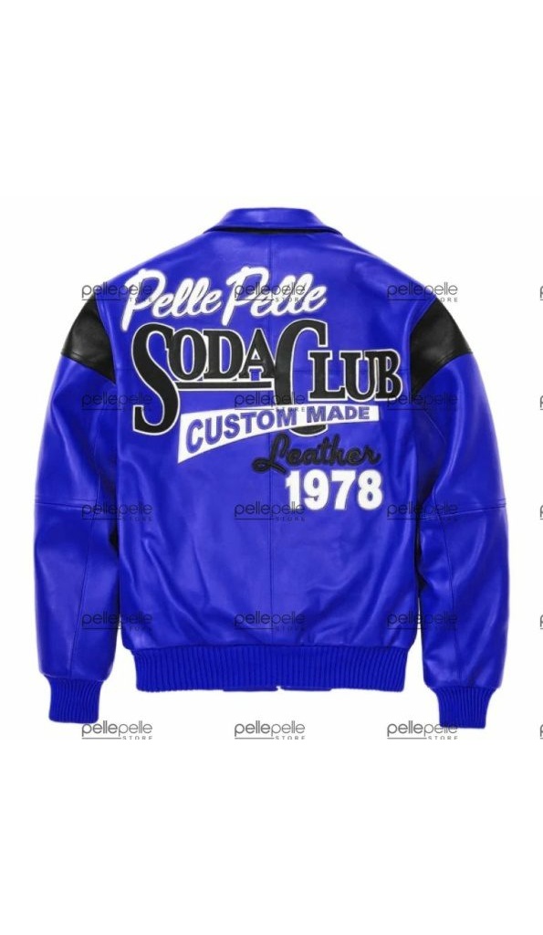 Pelle Pelle Navy Blue Soda Club Leather Jacket