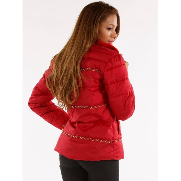 Pelle Pelle Women Red Studded Puffer Jacket