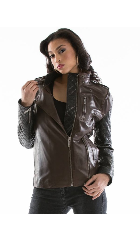 Pelle Pelle Dark Brown Women Leather jacket